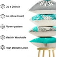 thumbnail image 2 of Decorative Throw Pillow Covers 20x20 Inch Pillow Covers Set of 4 Teal Pillow Cover Linen Square Pillow case,Farmhouse Throw Pillow Cover Outdoor Pillow Covers for Couch Sofa Living Room, 2 of 6