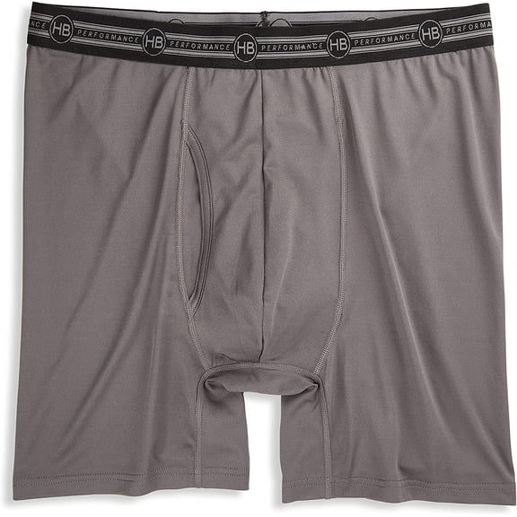 Harbor Bay by DXL Men's Big and Tall Tech Stretch Solid Boxer Briefs, Grey Pinstripe, 1XL, Each