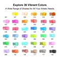 thumbnail image 2 of Lápices de acuarela KALOUR con pincel, 36 colores, mezclables en seco o húmedo, ideales para colorear libros y arte, 2 of 7