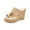 Beige, variant on JeashCHAT Sandals for Women, Slide Sandals Women's Shoes Casual Slip-on Sandals Imitation Wood Wedges Super High Heel Slippers (Yellow)