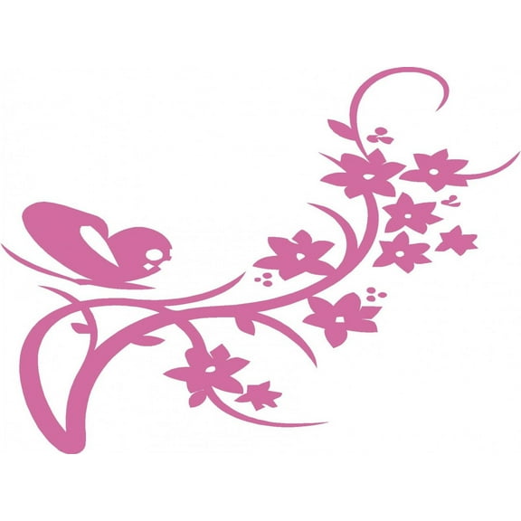 Custom Designs Butterfly On Flower 16 X 20"