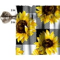 thumbnail image 6 of Sunflower Buffalo Plaid Check Valance Curtain Yellow Floral Black White Stripe Plants Rod Pocket Valance Window Treatments 1 Panel Short Curtains for Kitchen Farmhouse Decor 54x18 in, 6 of 6