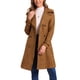 thumbnail image 1 of Abrigo de trench de doble botonadura con cinturón de la marca INSPIRE CHIC para mujer, en ante sintético, con solapas y puños de tiras, talla XL, color marrón oscuro, 1 of 6