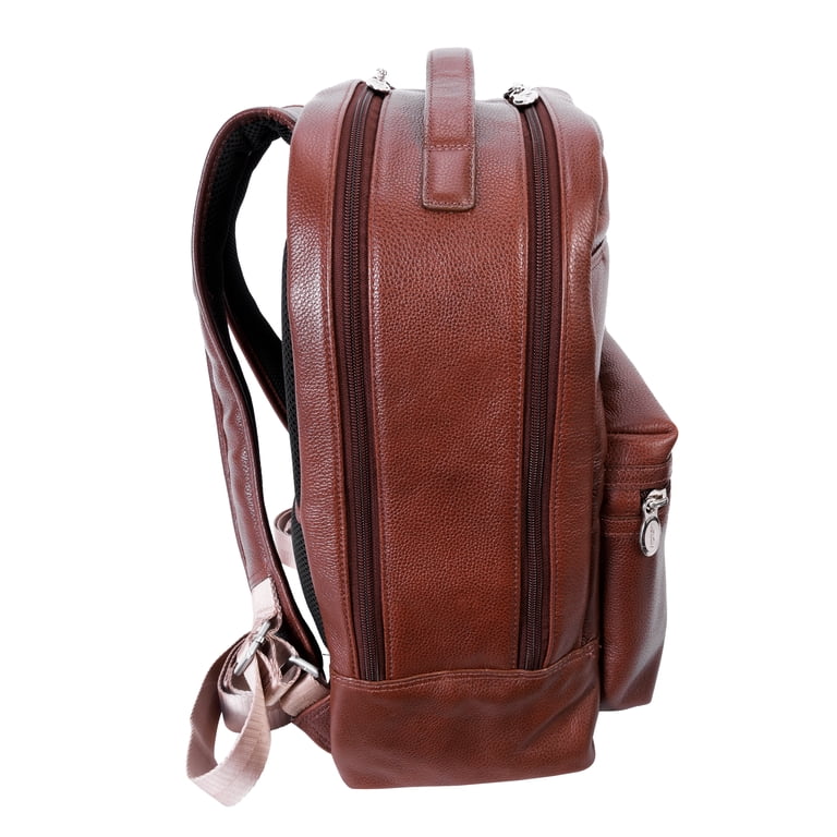 McKlein PARKER, Leather Dual Compartment Laptop Backpack  display picture 2