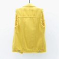 thumbnail image 3 of Women's Casual Denim Waistcoat Frayed Sleeveless Ripped Jacket Vest with Pockets 08-Yellow L, 3 of 4