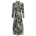 thumbnail image 6 of 2024 Grey Snake Chiffon Dress Animal Print Pretty Dresses Female Long Sleeve Streetwear V Neck Graphic Oversized Casual Dress, 6 of 7