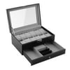 12 Grid PU Leather Watch Display Case Jewelry Storage Holder Box Organizer