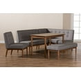 thumbnail image 6 of Baxton Studio Arvid Modern Tufted Fabric 5-Piece Wood Dining Nook Set in Gray, 6 of 7
