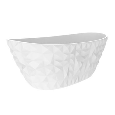 Castello USA Knightsbrook 64" Freestanding Solid Surface Soaking Bathtub