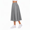 thumbnail image 2 of Women's Knit A-Line Midi Skirt with Side Pockets Elastic High Waist Loose Fit Casual Skirt for Work Daily Wear, 2 of 7