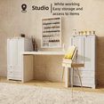 thumbnail image 4 of Aiho Storage Cabinet with 2 Doors & 2 Drawer, Pantry Cabinet for Kitchen, Studio, Living Room - White, 4 of 9