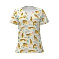 thumbnail image 3 of Naloa Leopard Print Print T-Shirts Short Sleeve V Neck Tees for Women Fashion Tops Trendy Lightweight Soft Casual Summer Outfits Clothes, 3 of 5