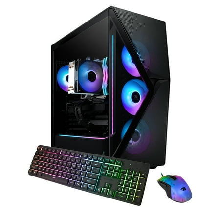 iBUYPOWER Slate 8 MESH Gaming PC Desktop Computer AMD Ryzen 7 7700 CPU, AMD Radeon RX 7700 XT 12GB GPU, 32GB DDR5 RGB 5200MHz RAM, 1TB NVMe SSD, Windows 11 Home, Gamer Keyboard & Mouse - SMA7R77XT01