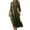 Army Green, variant on Qiopertar Linen Dress for Women Loose Pocket Quarter Sleeve Long Dress Casual Party Vacation Boho Maxi Dress with Pockets, Brown XL