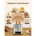 thumbnail image 5 of Smart 2 Slice Toaster with Touch Screen, Defrost Function, Wide 1.5" Slots for Bagels, Waffles, Muffins, and Gluten-Free Bread, Stainless Steel Toaster with Warming Rack, 850W, 5 of 8