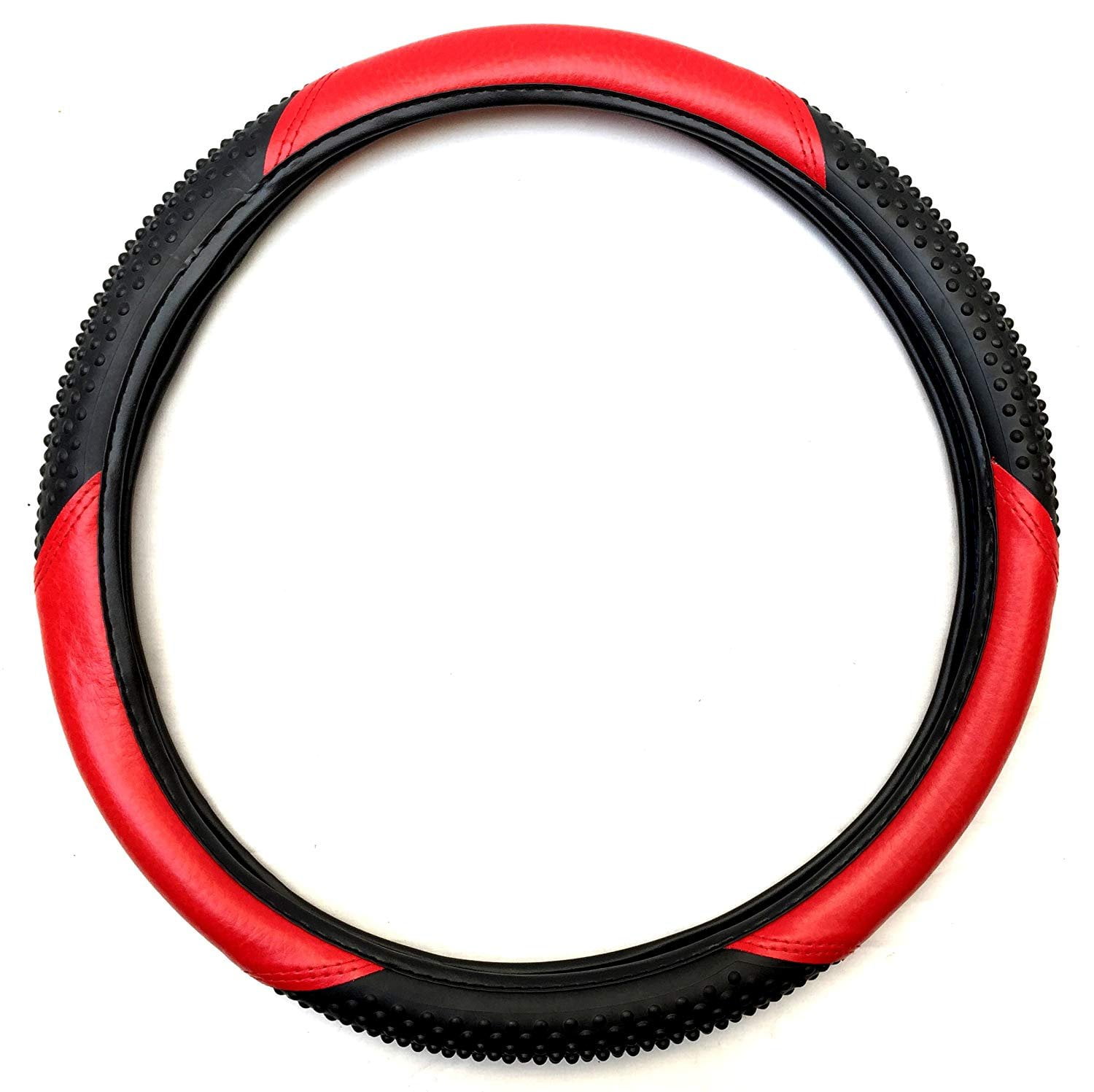 Premium Massage Sport Grip Premium SlipOn Steering Wheel Cover, Universal Fit (Red) Walmart