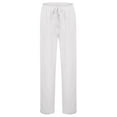 thumbnail image 5 of felwors Women's Linen Capri Pants with Drawstring Petite Summer Beachwear Lightweight Elastic Waist Pants White, XL, 5 of 8