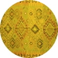 thumbnail image 1 of Ahgly Company Machine Washable Indoor Round Persian Yellow Traditional Area Rugs, 8' Round, 1 of 4