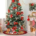 thumbnail image 2 of Christmas Red Black Buffalo Plaid Gingerbread Man Polyester Tree Skirt for Xmas Holiday Home Indoor Decoration 48 in, 2 of 5