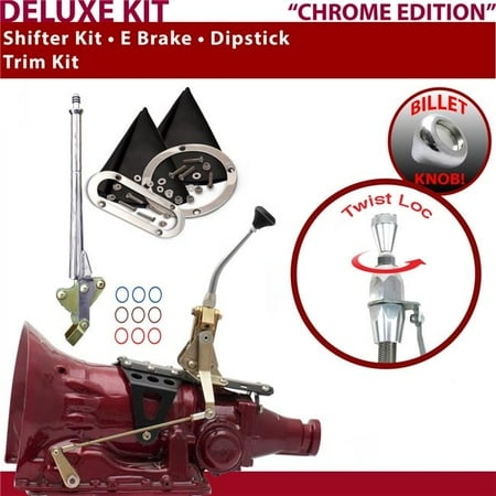 American Shifter  727 Shifter Kit Chrome 8 in. E Brake Trim Kit Dipstick for ECB1D