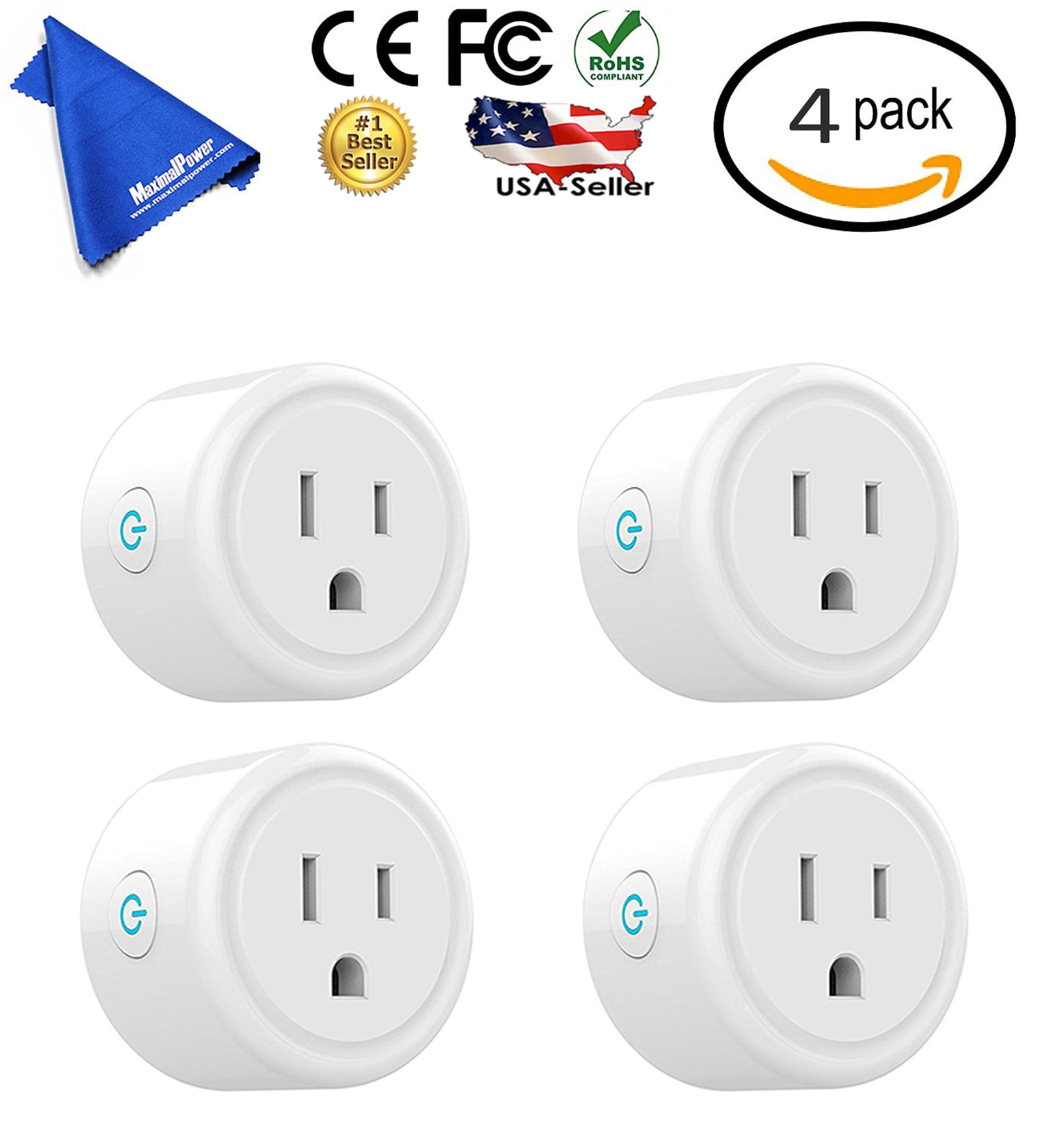 Wall Plug,100v 250v WiFi Bluetooth Timing Intelligent Socket Outlet  Compatible with Alexa Google Home,Multi Function Conversion Converter, No  Hub