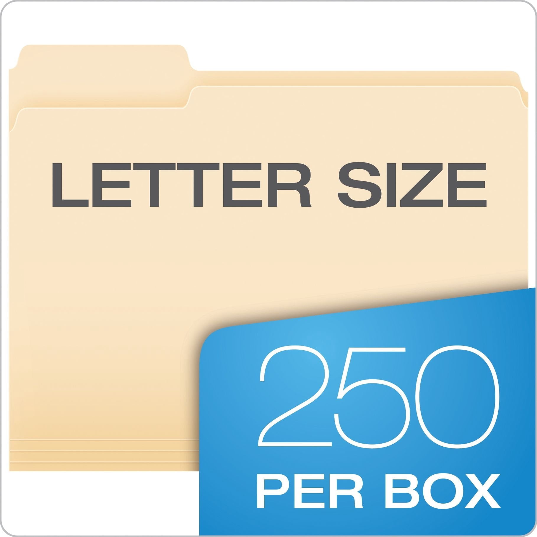 Pendaflex Essentials File Folders, Letter Size, 1/3 Cut, Manila, 250 per Box (752250)