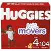 Huggies Little Movers Baby Diapers, Size 4, 104 Ct