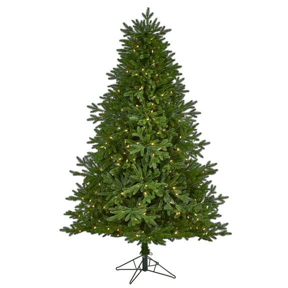 Nearly Natural 7' Nova Scotia Fir Christmas Tree with 400 LED Lights - Green