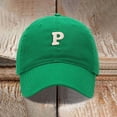 thumbnail image 2 of Women Mens Baseball Cap Letter P Embroidered Baseball Cap Adjustable Sun Hat For Casual Outdoor Green One Size, 2 of 3
