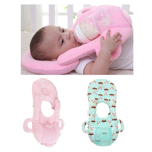 Almohada de alimentación para bebés, decoración de habitación de bebé para recién nacido, rosa + patrón Macarena Cojín de lactancia