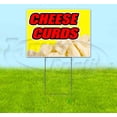 thumbnail image 1 of Cheese Curds Yellow Background (18" x 24") Yard Sign, Includes Metal Step Stake, 1 of 6