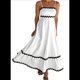 thumbnail image 1 of Vestido Fluido de Verano 2025 para Mujer, Informal, Sin Mangas, con Tirantes Finos y Volantes, para Playa, y Negro, Talla L, 1 of 6