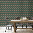 thumbnail image 5 of S4Sassy Floral Stripes Wallpaper - Green Walls Covering, 25" x 120" Self-Adhesive Vinyl Wall Paper, Wallwrap, Easy DIY Walls Covering For Boho aesthetic wall decor, Living Room, Living Spaces, 5 of 9
