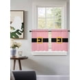 thumbnail image 3 of Christmas Pink, Tier Curtains 36 Inch Length, Sheer Curtains for Bedroom Living Room Window Blush Santa Claus Black Belt Rod Pocket Voile Drapes Kitchen Curtains Small Half Window 27.5"x36" 2 Panels, 3 of 7