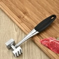 thumbnail image 3 of Stainless Steel Double-Sided Meat Tenderizer Mallet Heavy Duty Alloy Meat Pounder with Comfort Grip for Steak Beef Chicken BBQ Kitchen Tool 310g 220x60x30mm, 3 of 8