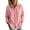 Pink, variant on Noric Women's Cotton Long Sleeve Shirt V Neck Button Down Loose Fit Casual Tops with Crochet Lace