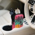 thumbnail image 3 of SEANATIVE Double Glasses Case Soft Neoprene Zipper Sunglasses Pouch with 2 Pockets, Eyewear Holder for Women Men Travel Glasses Organizer Pouch, Tropical Beach Sunset Palm Tree Pink Green Orange, 3 of 7
