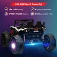 thumbnail image 4 of EastVita 24V Ride on Car Extra Wide 2 Seats UTV Ride on Toys with Remote Control, EVA Wheels 4WD Electric Vehicle with Full-Metal Suspension,Music,LED Lights,Rose Red, 4 of 14