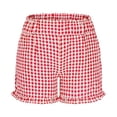 thumbnail image 7 of Girls Casual Plaid Shorts for Everyday Play - Comfortable Elastic Waist Twill Shorts for Girls 5-16 Years Spring Summer Outfit, Red, 9-10 Years, 7 of 7