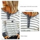 thumbnail image 5 of Tops de manga larga para mujer, camiseta con cuello redondo, blusa con estampado de rayas, blusa tipo jersey para mujer, confiable y duradera, 5 of 6