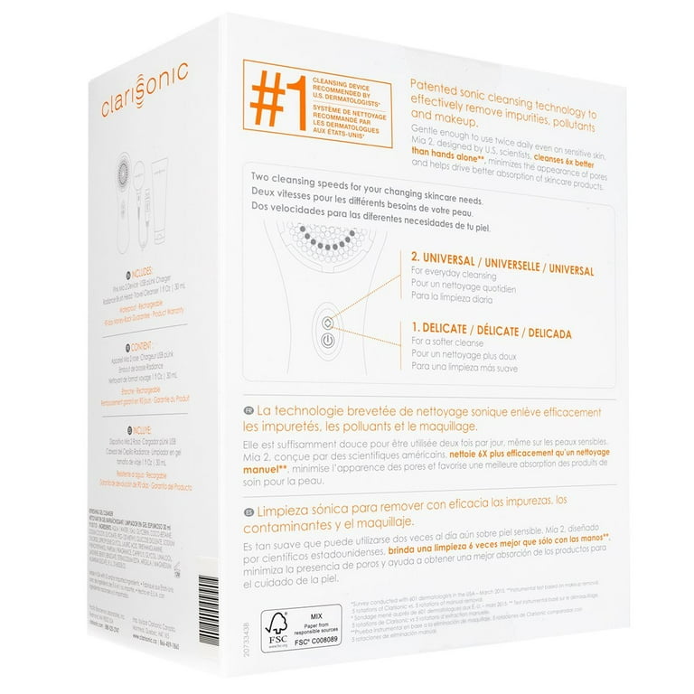 Clarisonic Mia 2 Facial Cleansing Brush System with Two