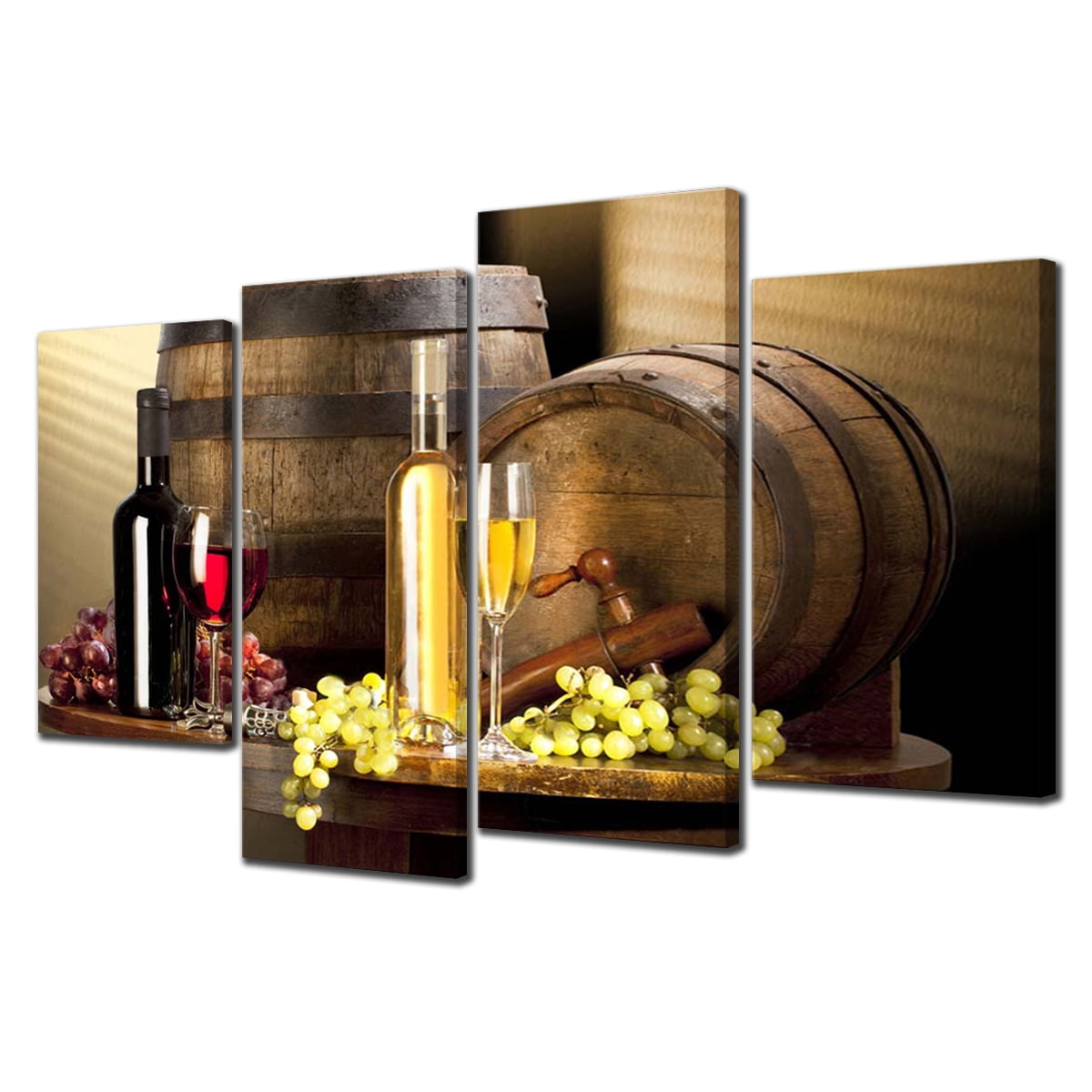 4 Panel Grape Wine Wall Art Painting Food Picture Print On Canvas For Kitchen Home Decor