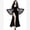 Black Lace, variant on Women's Gothic Dress Sexy Split V Neck Halloween Party Costume Floral Lace Bell Sleeve Long Maxi Goth Dresses Black Alternative Witchy Rave Outfits L Black