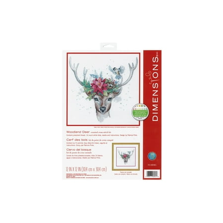 UPC: 0088677089818 | Dimensions Counted Cross Stitch Kit 12 X12 -Woodland Deer (14 Count)