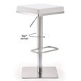thumbnail image 2 of Strick & Bolton  Fulla Stainless Steel Eco-leather Square Barstool White, 2 of 5