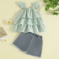 thumbnail image 3 of kaprioy Toddler Girl Clothes Toddler Baby Girl Summer Outfit 9 12 18 24 Months 2T 3T 4T Layered Tank Top Denim Shorts Set 2 Pcs Clothes Set, 3 of 5
