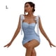 thumbnail image 1 of Mini vestido de verano plisado con cordones vestido de tirantes sin espalda ropa sexy, azul, l kenally AP001275-09B, 1 of 7