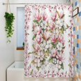 thumbnail image 3 of Spring Floral Shower Curtain Set, Waterproof Shower Curtains for Bathroom, Retro Pink Orchid Flowers Leaves Botanical Washable Fabric Cloth Bath Curtain for Bathtub Decoration with Hooks 54x78 Inches, 3 of 9