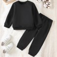 thumbnail image 2 of NOLDARES Toddler Baby Girl Clothes Cute Print Infant Long Sleeve Sweathsirt Fall Winter Outfits Kids Pullover Pants Set(Black,3-4 Y), 2 of 8