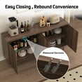thumbnail image 3 of Rumiiro 59" Modern Buffet Cabinet with Legs Walnut, 4-Door Storage, Anti-Fingerprint Coating, Soft-Close Hinges, No Handle, 3 of 10